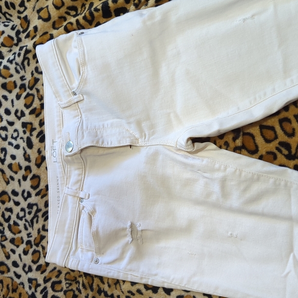 Loft Relaxed Skinny Distressed Jeans - Picture 2 of 7